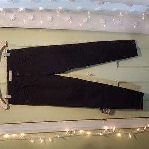 Women's Zara Z1975 Denim Size 2 moto zip ankle 6 pocket black skinny